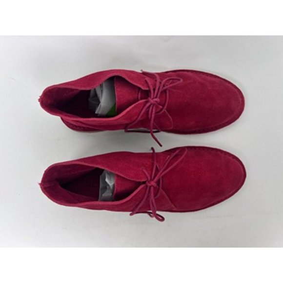 Gee WaWa Red Suede Round Toe Lace Up Ankle Chukka Boots Size 9 - Picture 3 of 10